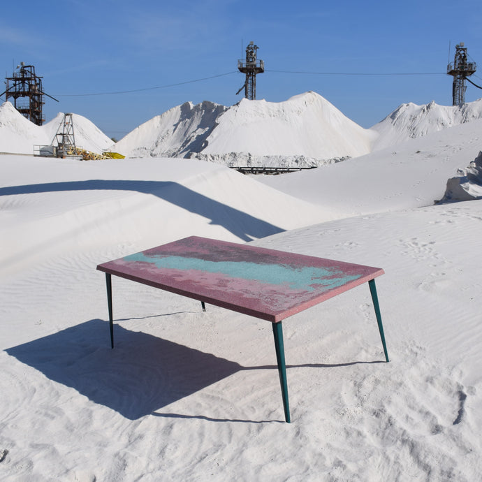 UNIQUE CONCRETE TABLE | TERRAZZO, COPPER INTARTY, etc. 