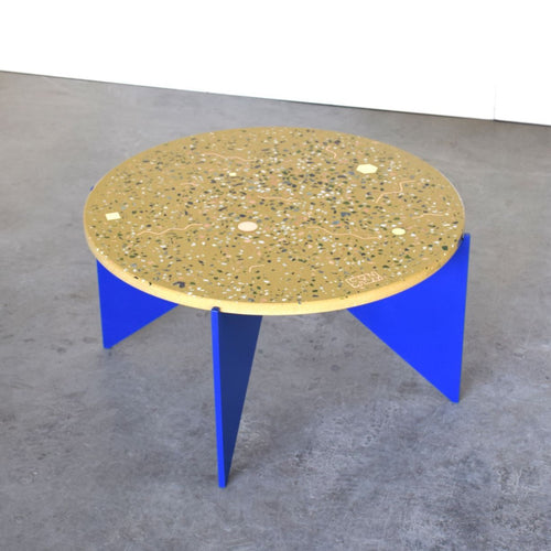 Okkersárga beton terrazzo asztal 60cm