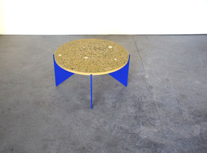 Ocher yellow concrete terrazzo table 60cm