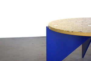 Ocher yellow concrete terrazzo table 60cm