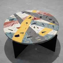 Load image into Gallery viewer, Six-colored concrete terrazzo coffee table with Murano glass 80 cm