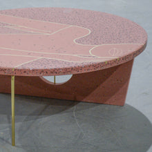 Load image into Gallery viewer, Copper and red copper inlay-terrazzo concrete coffee table 75cm