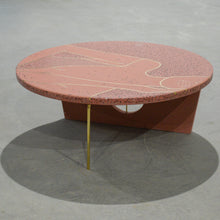 Load image into Gallery viewer, Copper and red copper inlay-terrazzo concrete coffee table 75cm