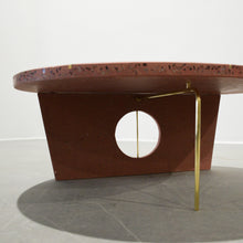 Load image into Gallery viewer, Copper and red copper inlay-terrazzo concrete coffee table 75cm