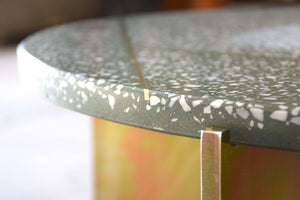 Green concrete terrazzo coffee table 60cm